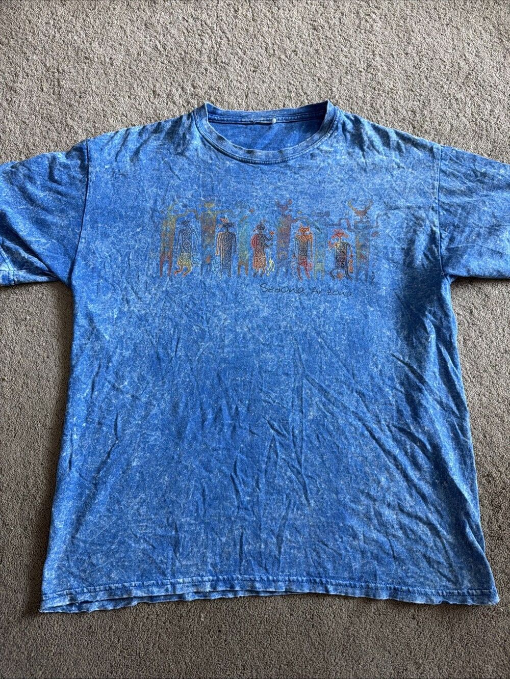 Vintage Sedona Arizona Prairie Mountain Blue Mens XL Shirt 90s Y2K